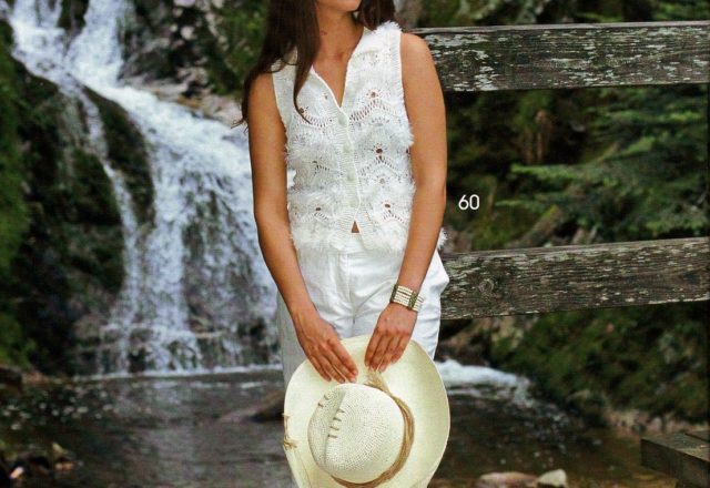 Open knit vest for women knitting pattern(1)