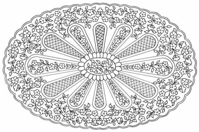 Oval center with flowers free embroidery design