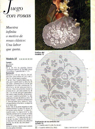 Oval doily filet with roses