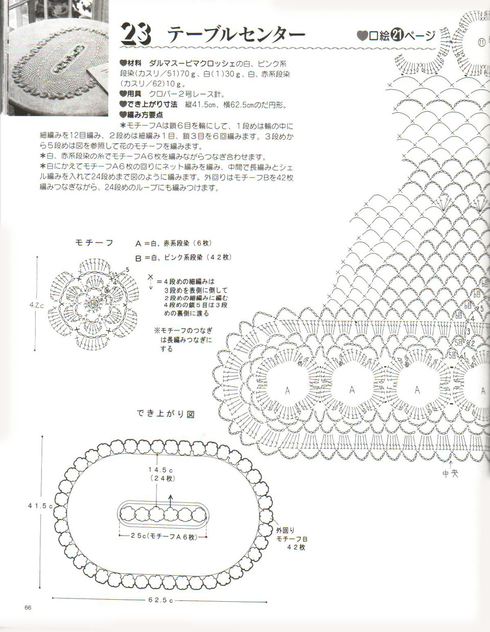 Oval roses crochet doily (2)