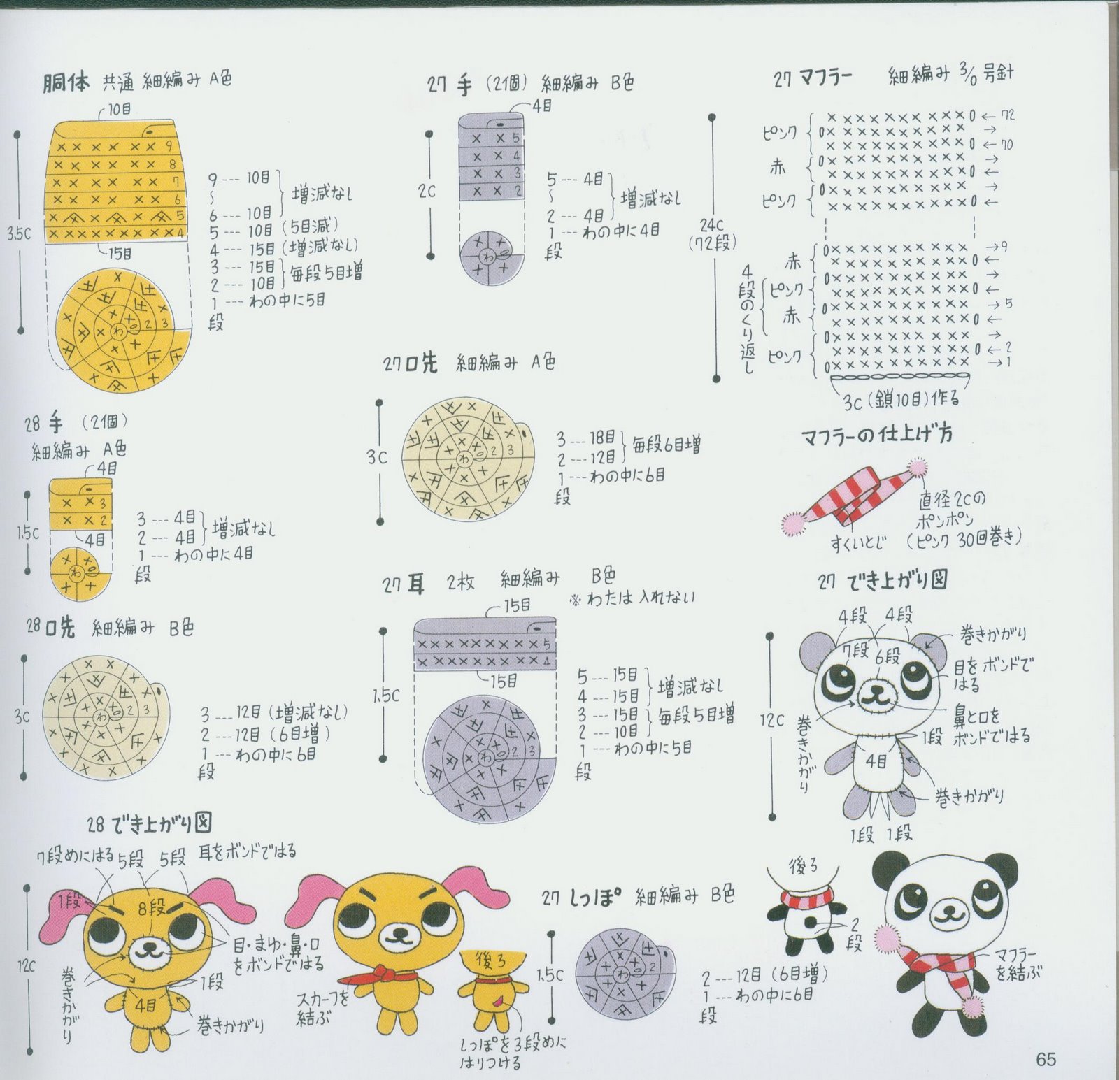 Panda with scarf amigurumi pattern (3)