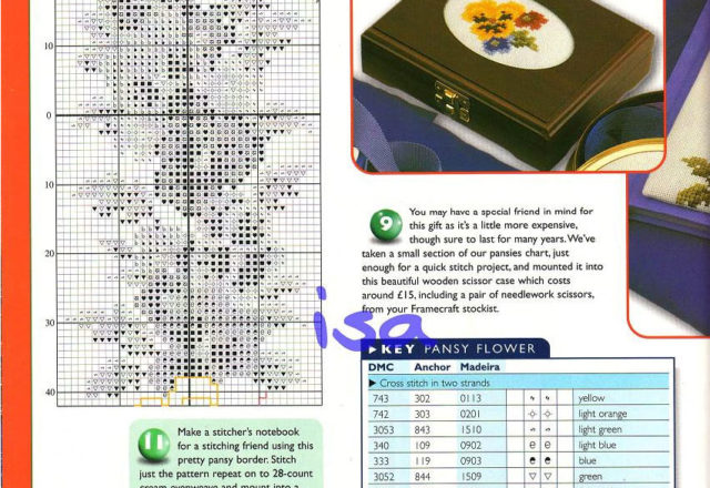 Pansy flower cross stitch pattern(1)