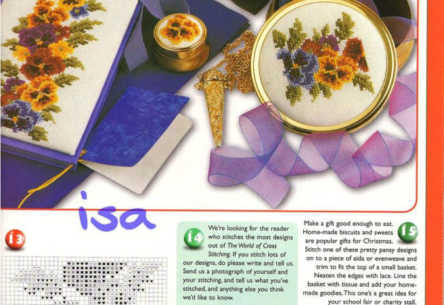 Pansy flower cross stitch pattern(2)