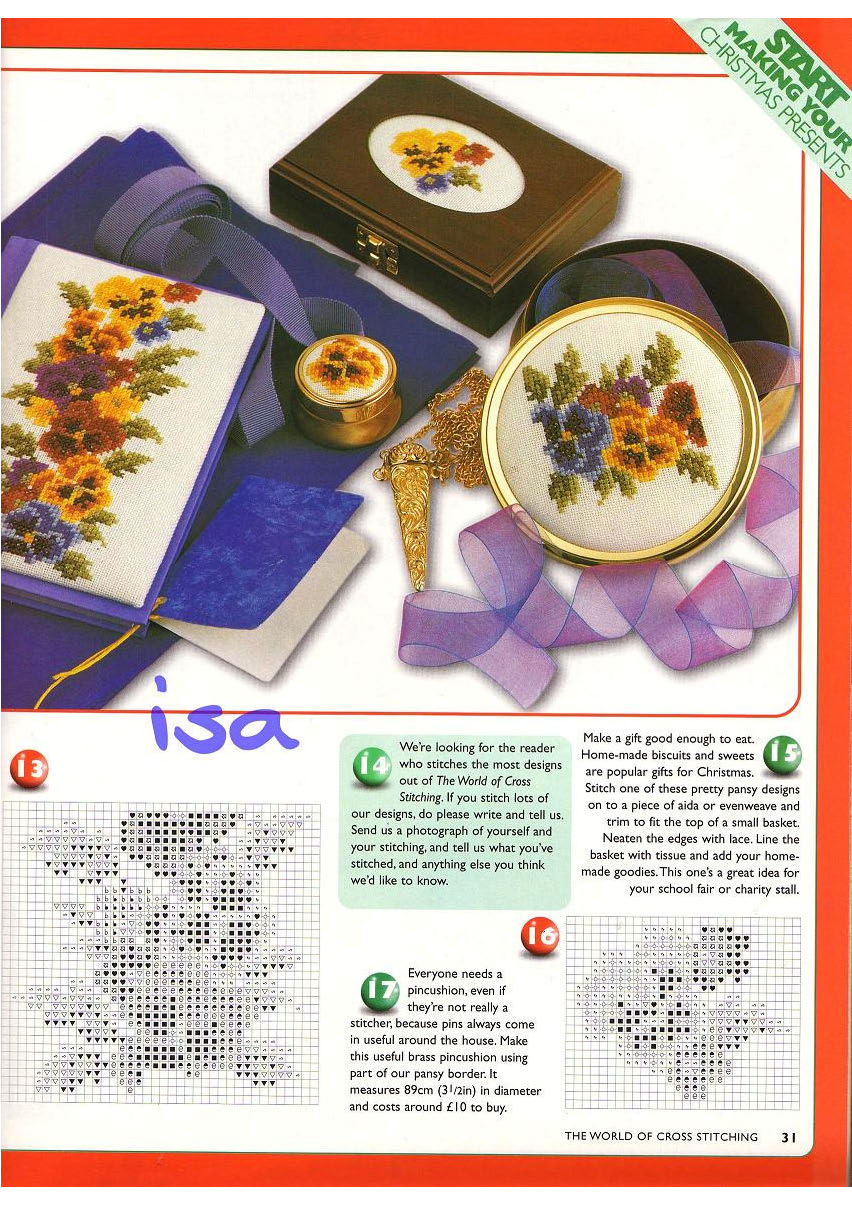 Pansy flower cross stitch pattern(2)