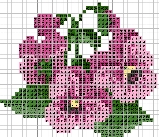 Pansy flowers simple cross stitch pattern