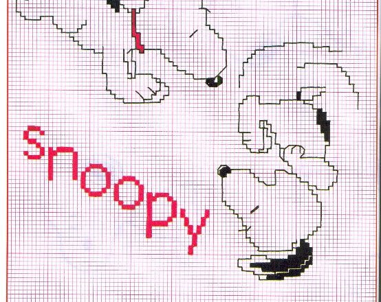 Peanuts a cross stitch pattern of Snoopy
