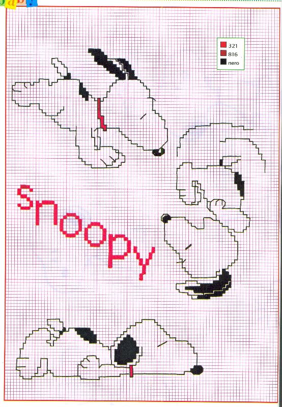 Peanuts a cross stitch pattern of Snoopy