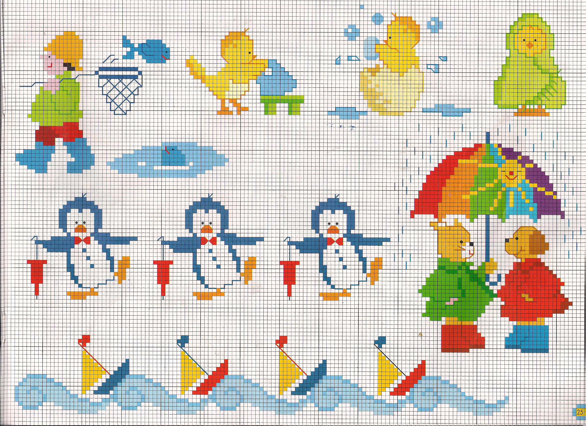 Penguins and ships cross stitch ideas for baby blankets and cot sheets