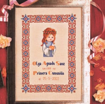 Picture of a girl cross stitch pattern (1)