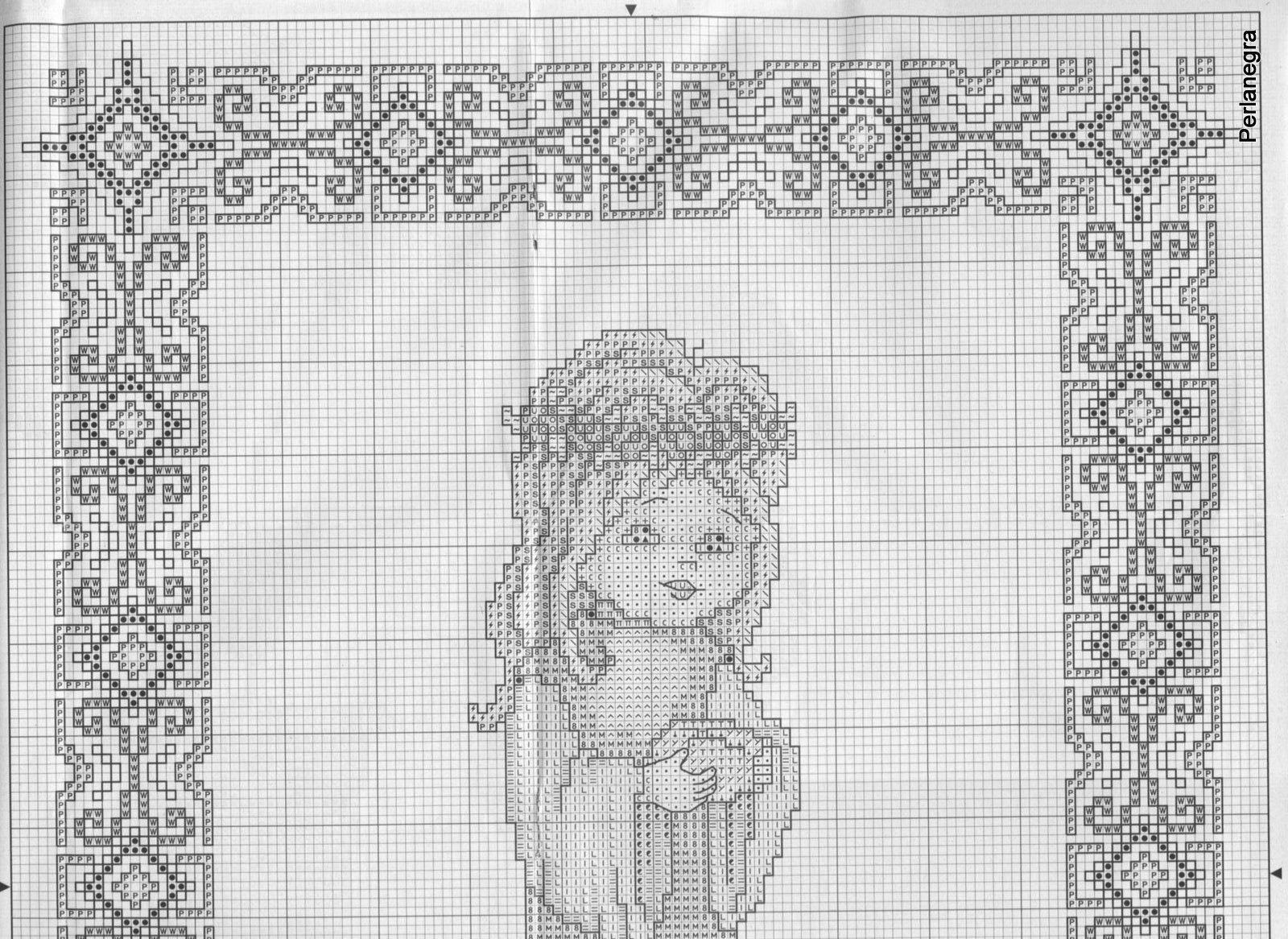 Picture of a girl cross stitch pattern (3)