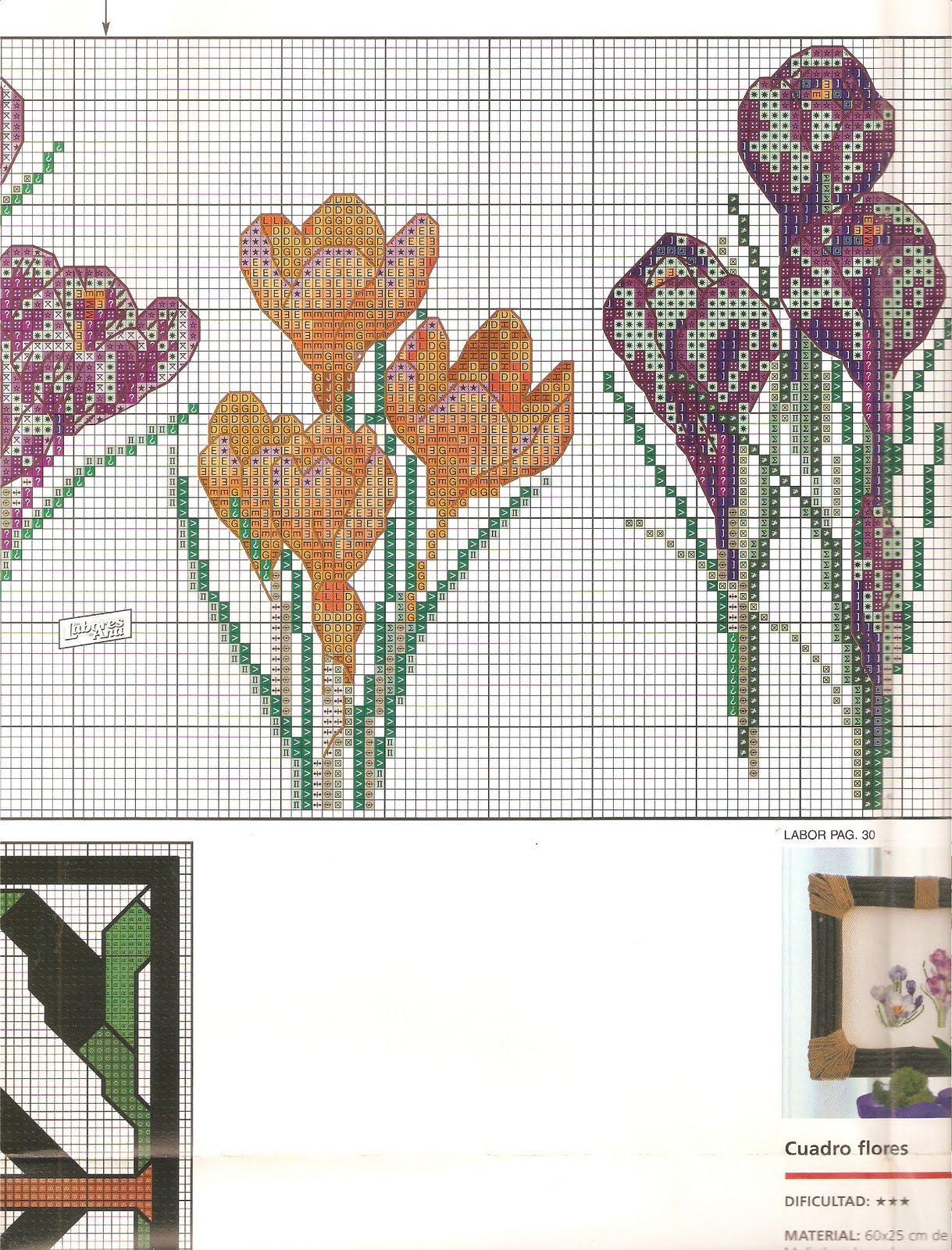 Picture of beautiful flower cross stitch pattern (4)