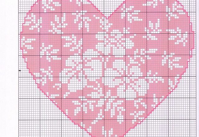 Pink hearts with alphabet cross stitch pattern(3)
