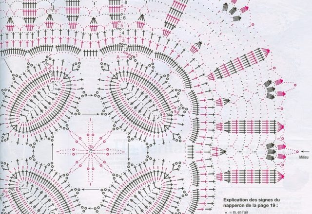 Pink oval crochet doily (2)