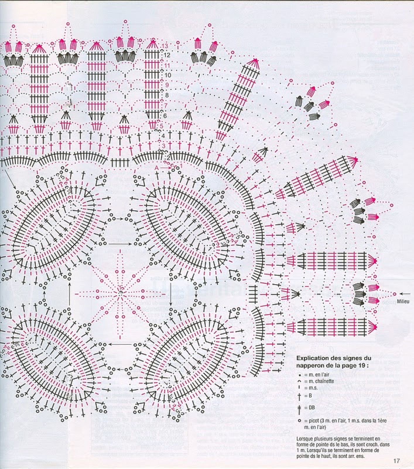 Pink oval crochet doily (2)