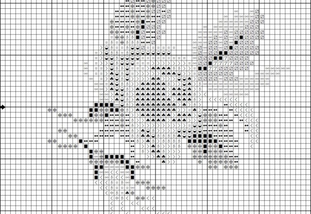 Pink rose cross stitch pattern (2)