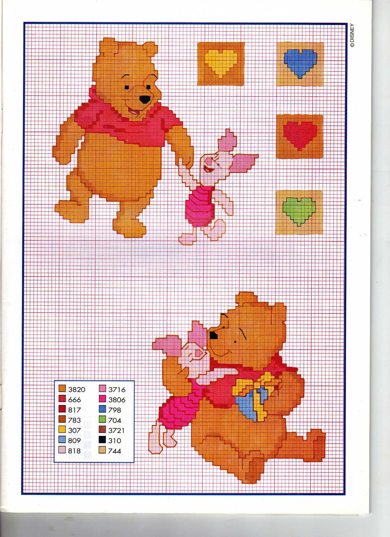 Pooh and Piglet with hearts