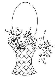 Pot of flowers free hand embroidery designs patterns (2)