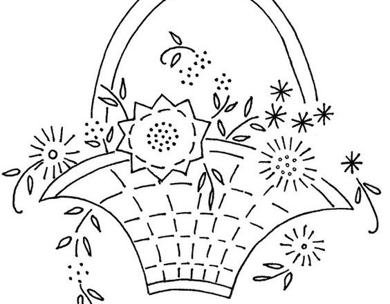 Pot of flowers free hand embroidery designs patterns (3)