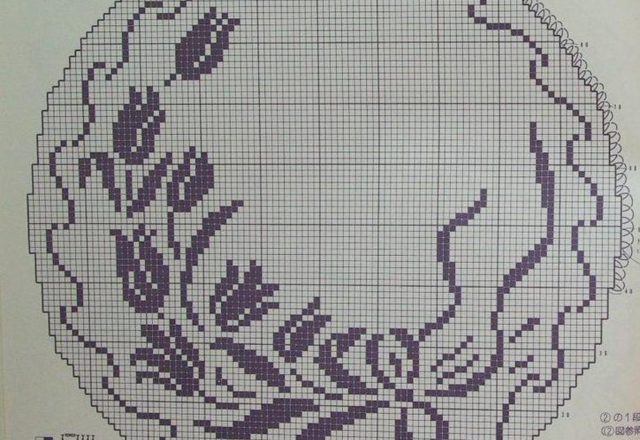 Pretty tulip doily filet