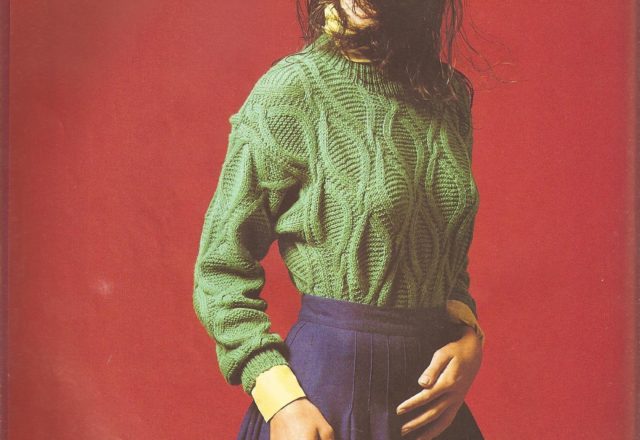 Pull green braids knitting pattern (1)