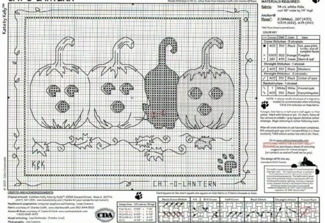 Pumpkins cross stitch pattern (2)