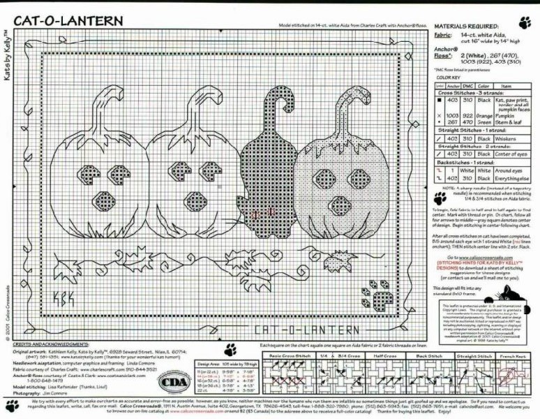 Pumpkins cross stitch pattern (2)