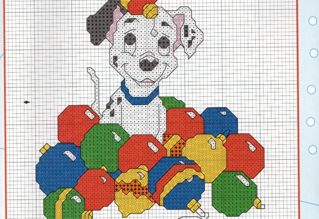 Puppies from One Hundred and One Dalmatians with Christmas balls