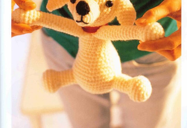 Puppy beige with red collar amigurumi pattern (1)