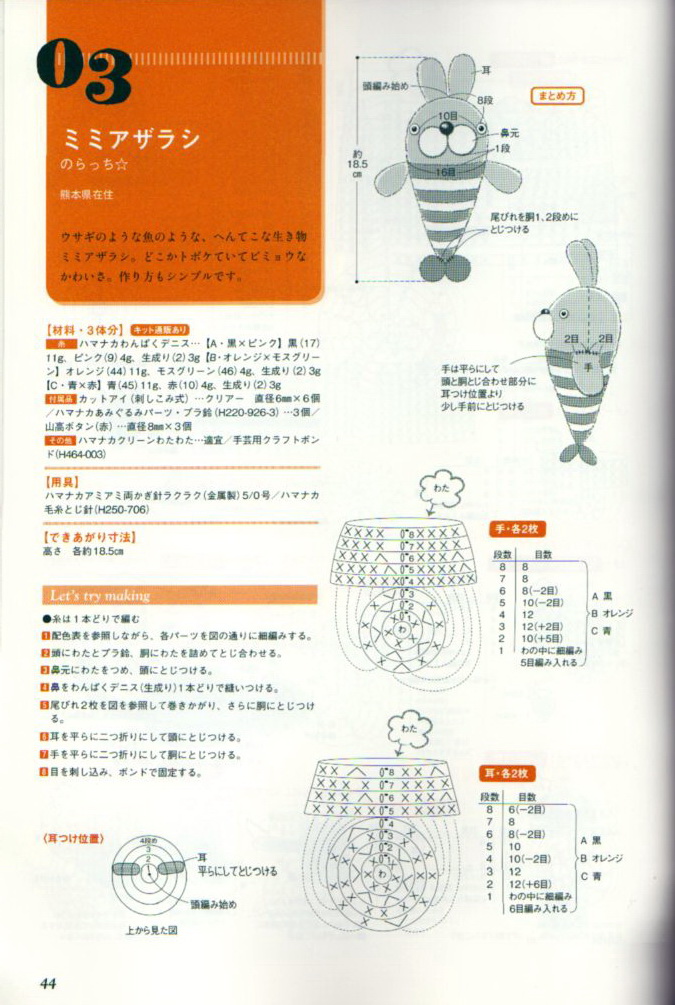 Rabbit with tail amigurumi pattern (2)