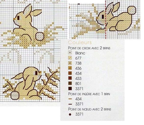 Rabbits free cross stitch patterns