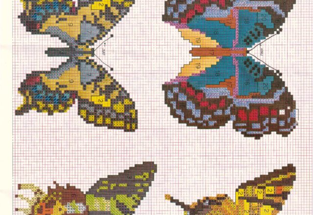 Realistic butterflies cross stitch patterns (1)