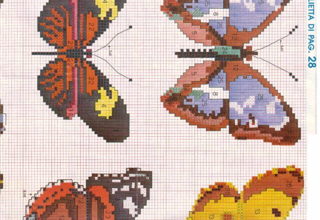 Realistic butterflies cross stitch patterns (2)