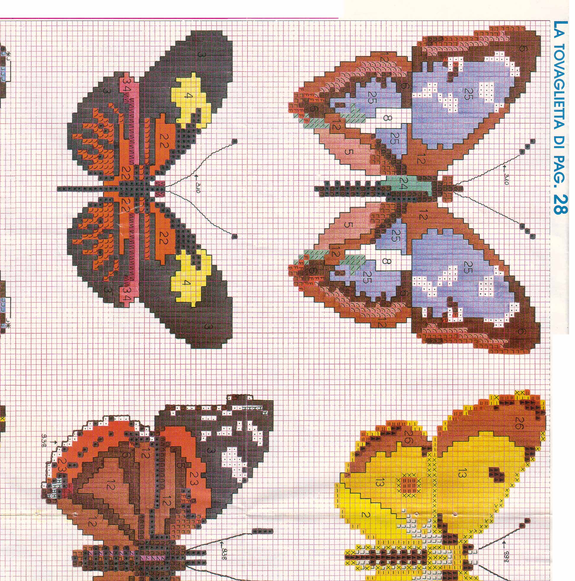 Realistic butterflies cross stitch patterns (2)