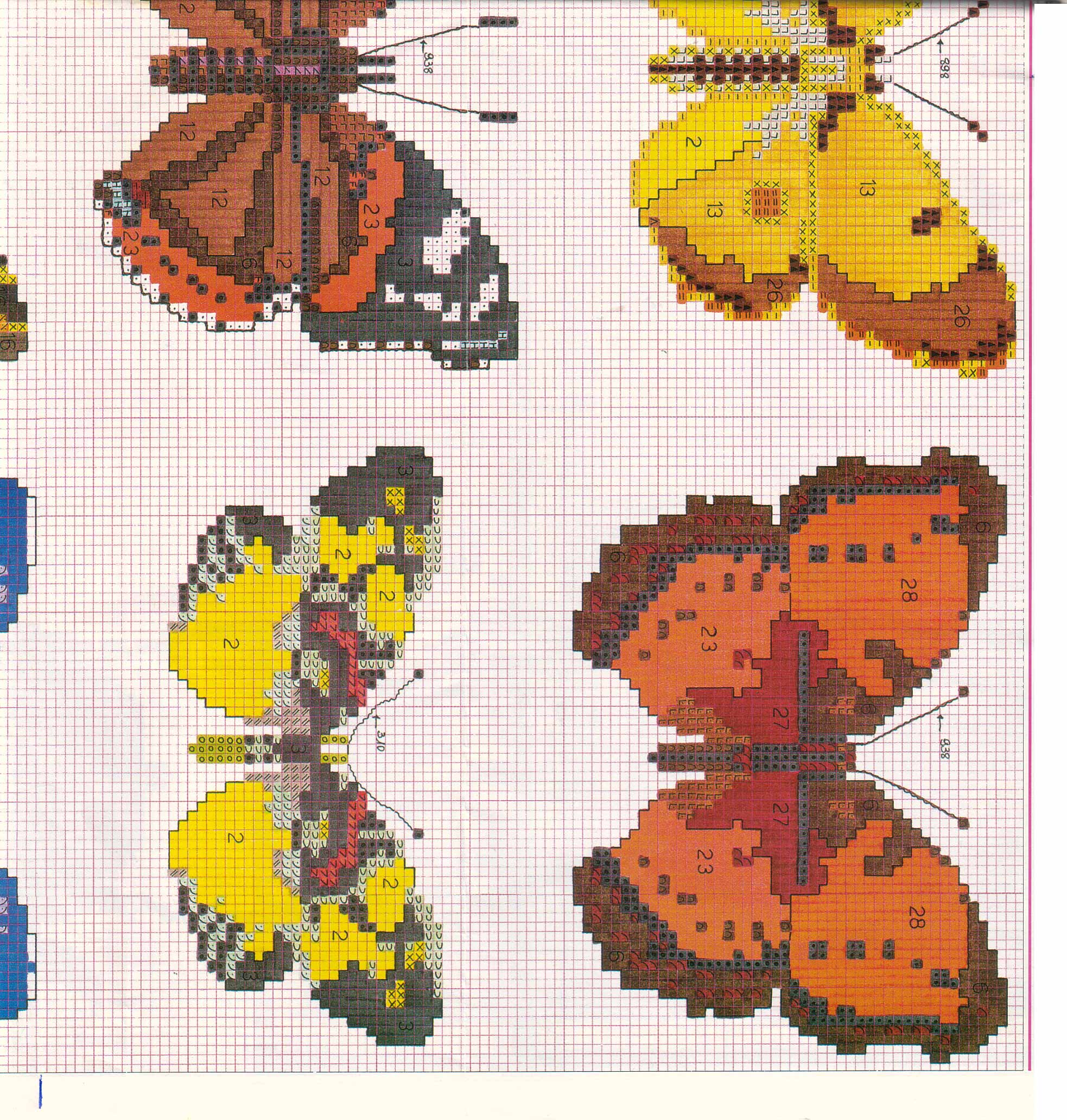 Realistic butterflies cross stitch patterns (4)