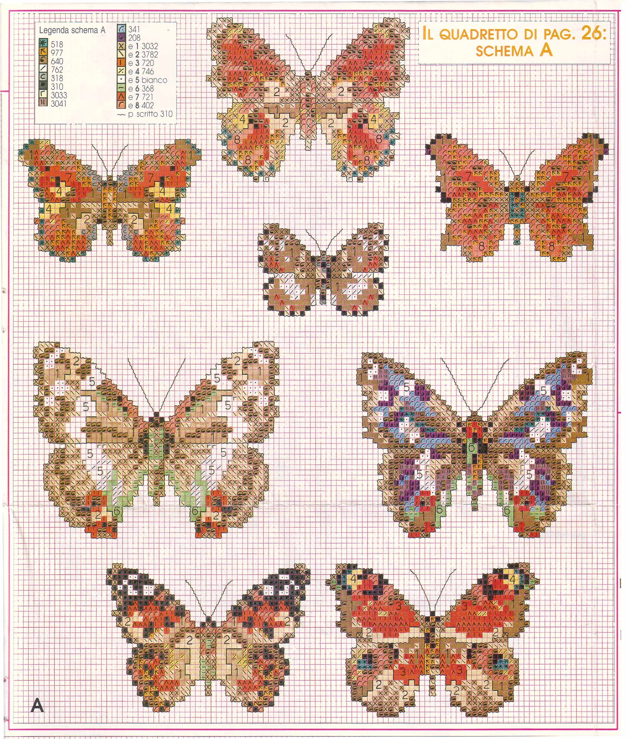 Realistic butterflies cross stitch patterns (6)