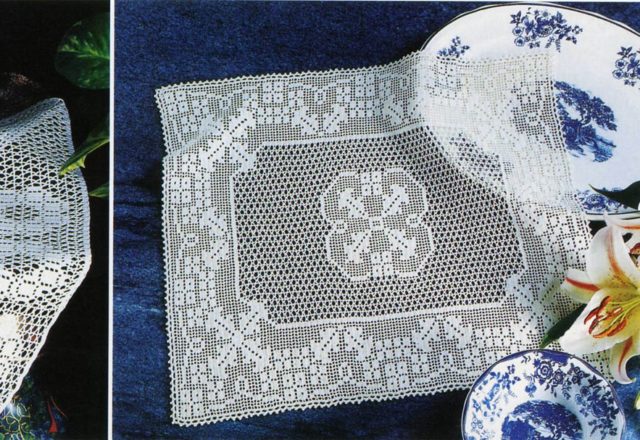 Rectangular free filet doily with geometric shapes free download (1)