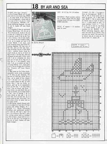 Rectangular free filet pattern doily with a plane and a lighthouse (2)
