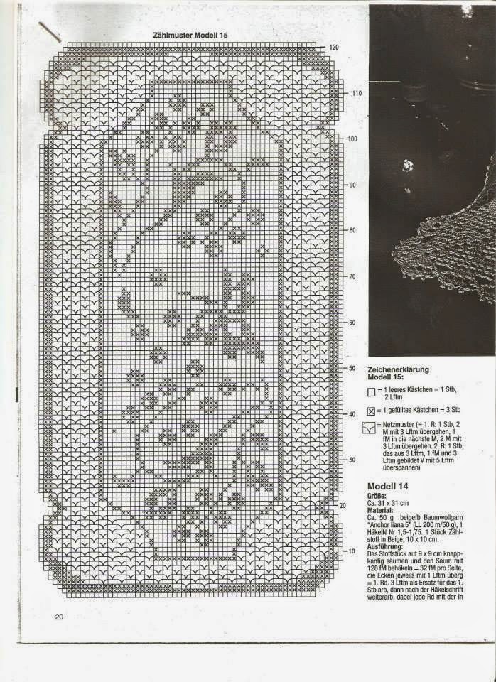 Rectangular free filet pattern doily with climbing flowers