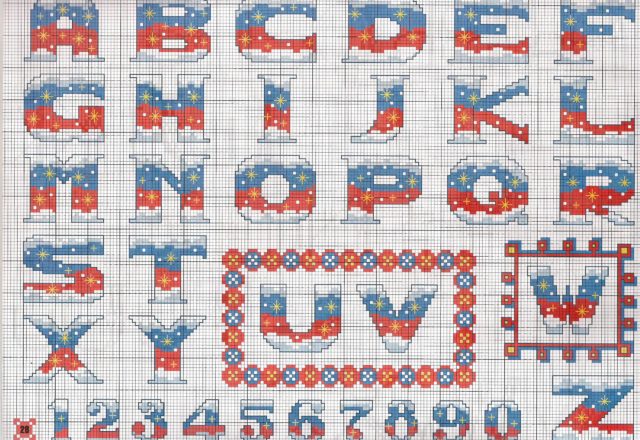 Red blue alphabet