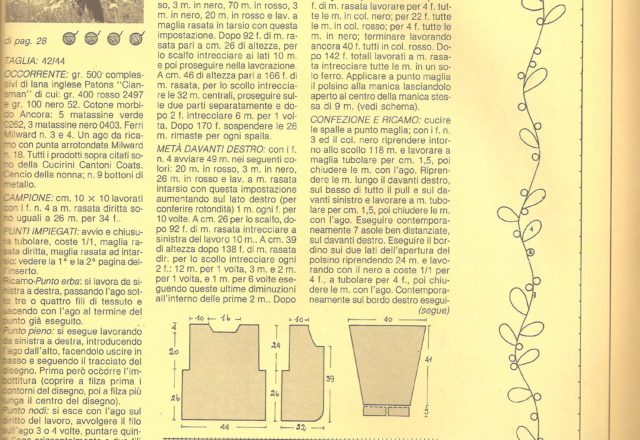 Red cardigan knitting pattern (2)