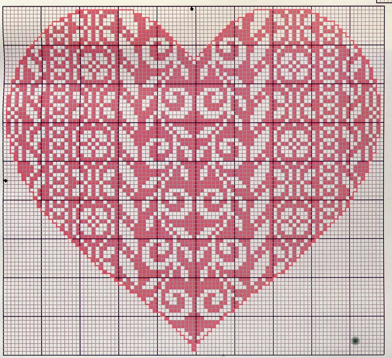 Red heart cross stitch pattern