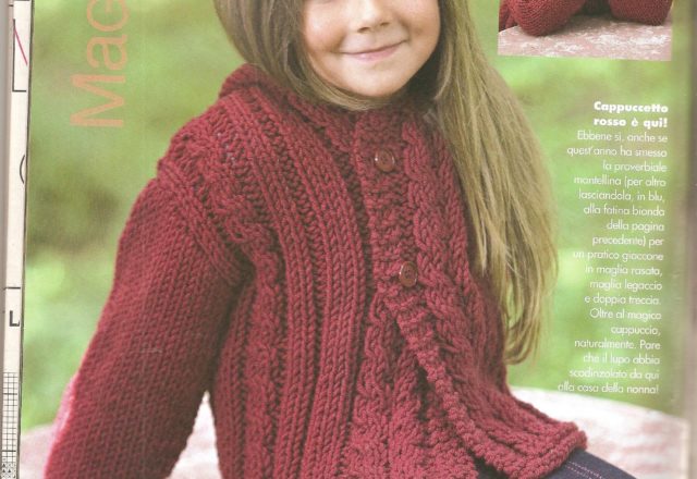 Red jacket knitted for kids knitting pattern (1)