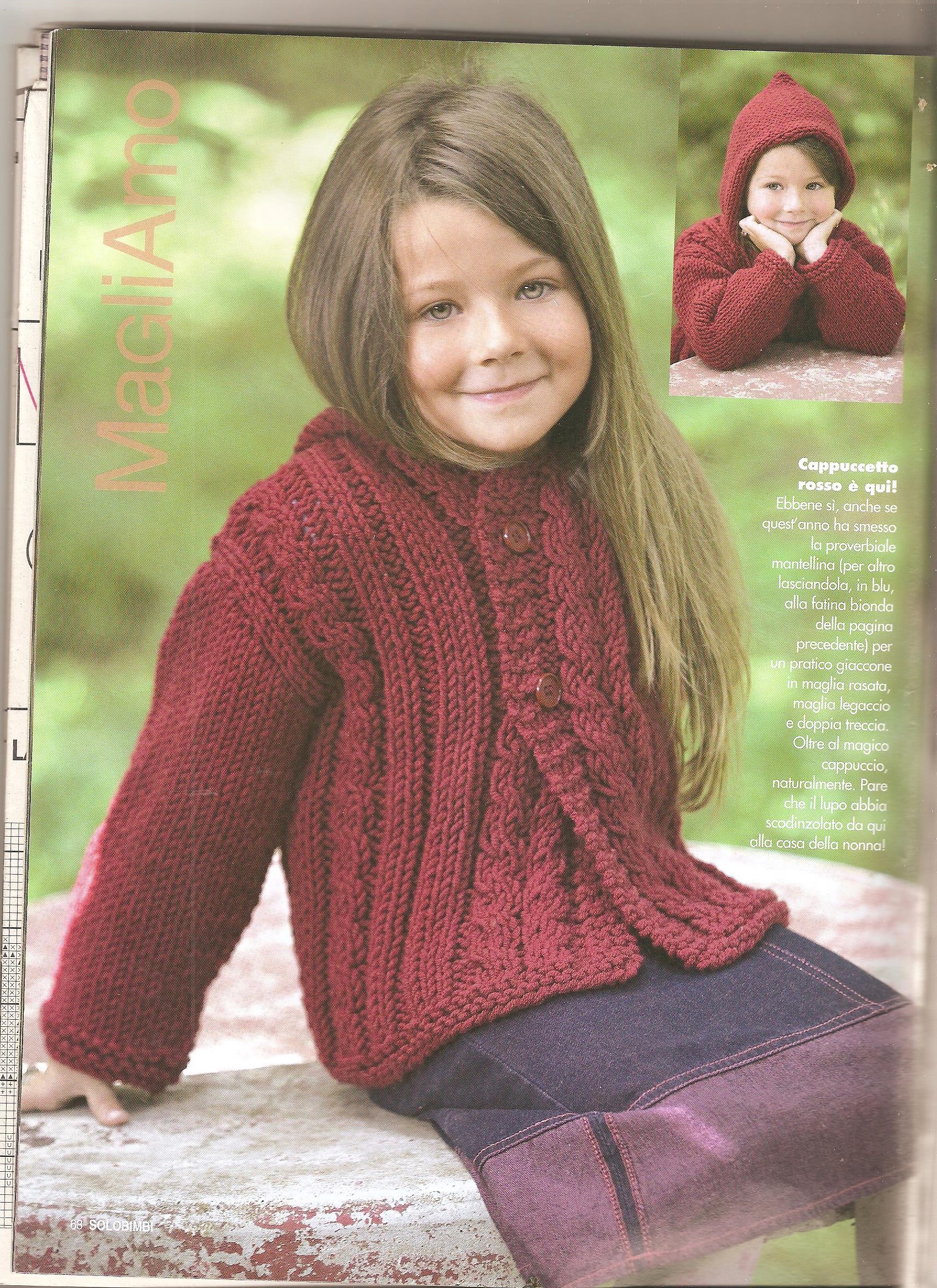Red jacket knitted for kids knitting pattern (1)