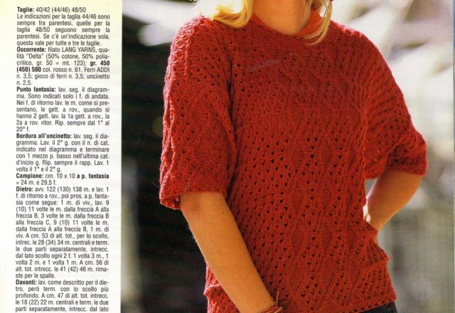 Red-sweater knitting pattern