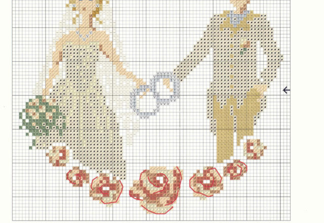 Ring pillow bride and groom with a heart (2)