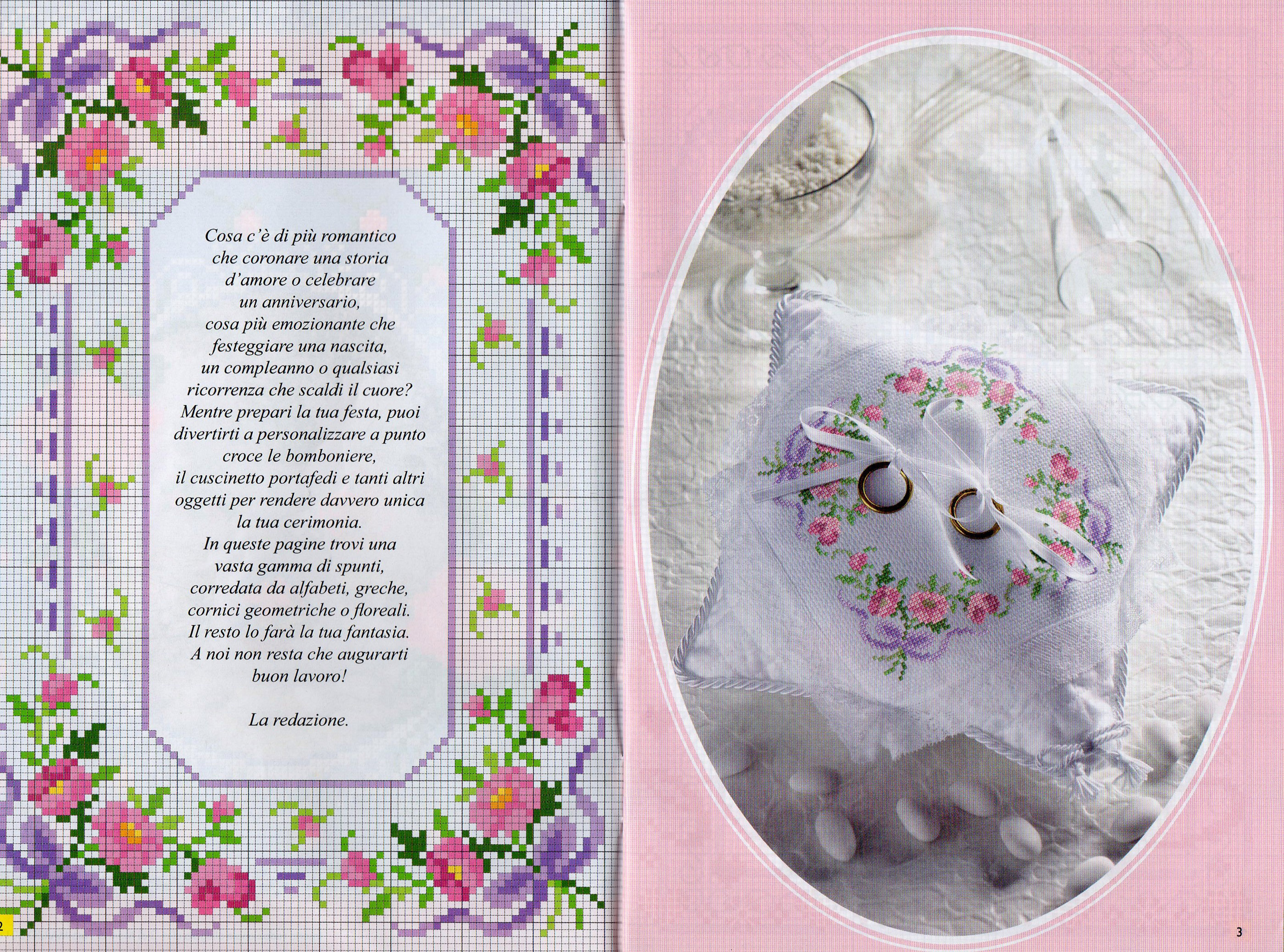 Ring pillow with flowers and bows