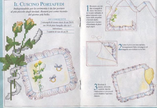 Ring pillow with yellow roses