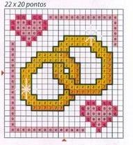 Rings cross stitch pattern