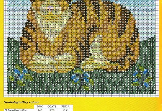 Rooster tiger and cow cross stitch patterns (5)