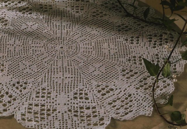 Round doily filet butterflies into wedges (1)